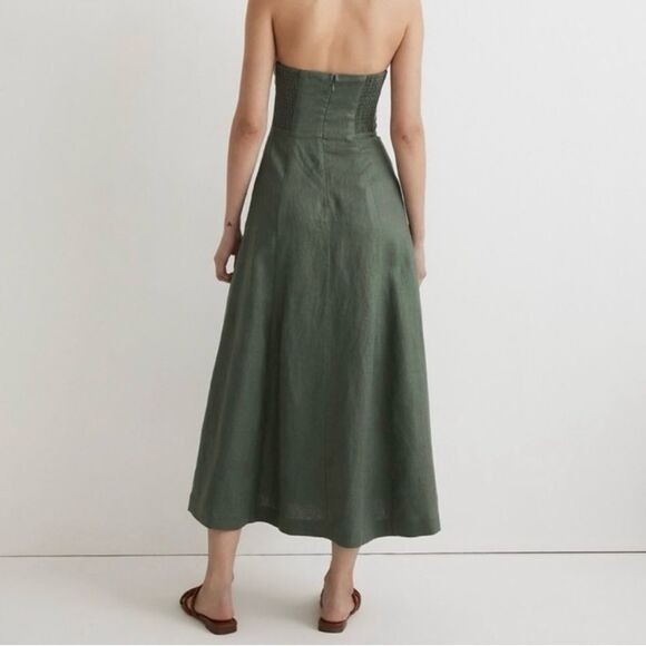 #306 MADEWELL Strapless Linen Maxi Dress NEW WITH TAGS - Picture 3 of 13